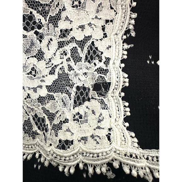 Vintage SCOTT MCCLINTOCK Lace Sailor Collar Navy Dotted Pattern Knit Sweater - Picture 4 of 5